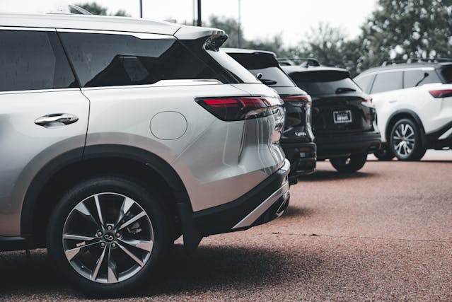 Multiple SUVs in a line