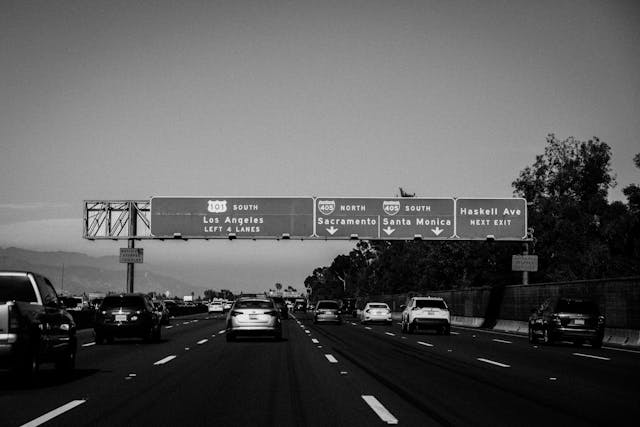 los angeles freeway with insurance