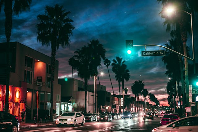 Parked cars along a residential street in Los Angeles