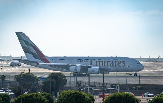 inglewood rental car near lax airport air emirates plane on runway