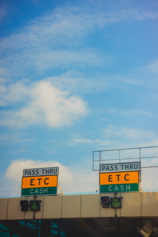 toll booth signs