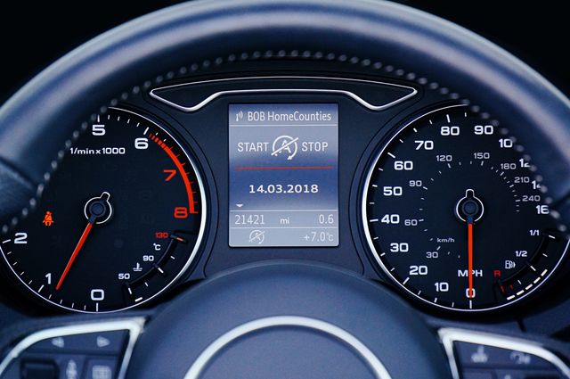 Odometer and tachometer in a modern vehicle